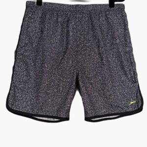 Speedo Swim Trunks Mens XL Gray Athletic Lined Shorts Elastic Waist